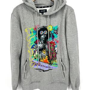 RS1NE Jimi Hendrix Embroidered Voodoo Gray Hoodie Size S